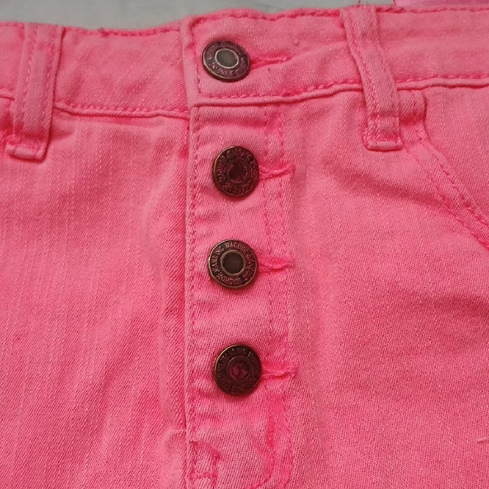 Pink Distressed Denim Shorts - Picture 2 of 7